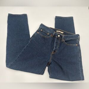 Levi’s Wedgie Straight Jeans Women’s 28 Dark Wash Button Fly High Rise